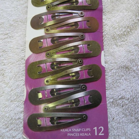 12 Goody Classics Keala Metallic Colored Metal Hair Snap Contour Clips Bronze - Picture 1 of 7